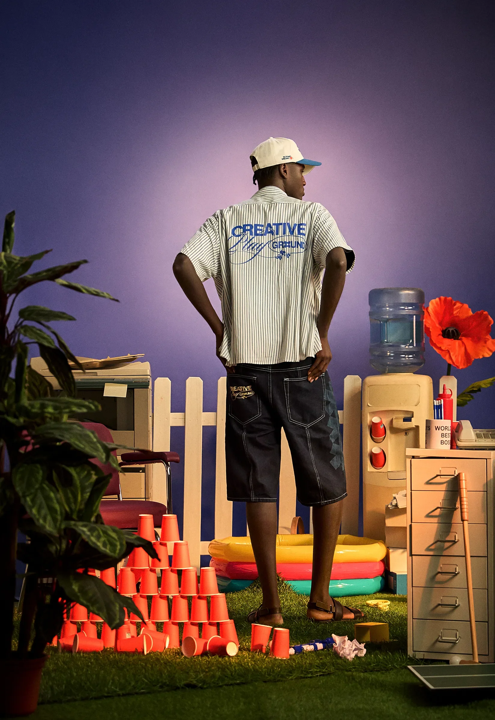 CREATIVE BLUE/CREAM CAP - Image 6